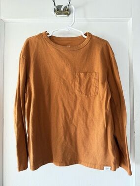GAP Kids Long-Sleeve Pocket Tee in Rust